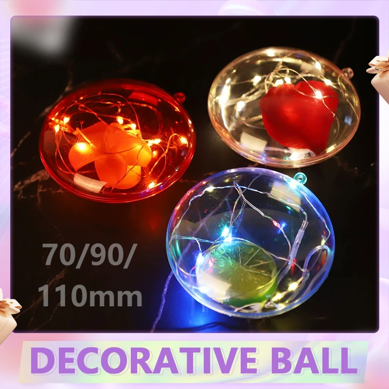 1/3Type 1Set Flat Round Clear 3D Bath Bomb Molds Craft Mold Plastic Fillable Ball Ornament Christmas Ball DIY Home Accessories