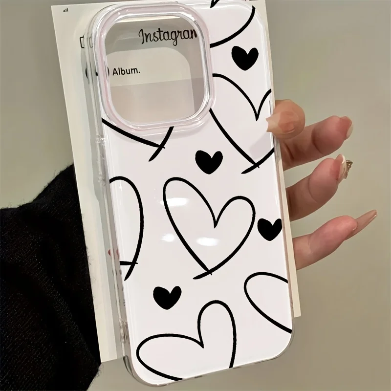 Minimal Heart Hard IMD Phone Case For Samsung Galaxy A56 A57 S25 S26 S24 Ultra S23 Plus A27 A17 A55 A37 A36 A07 Shockproof Cover
