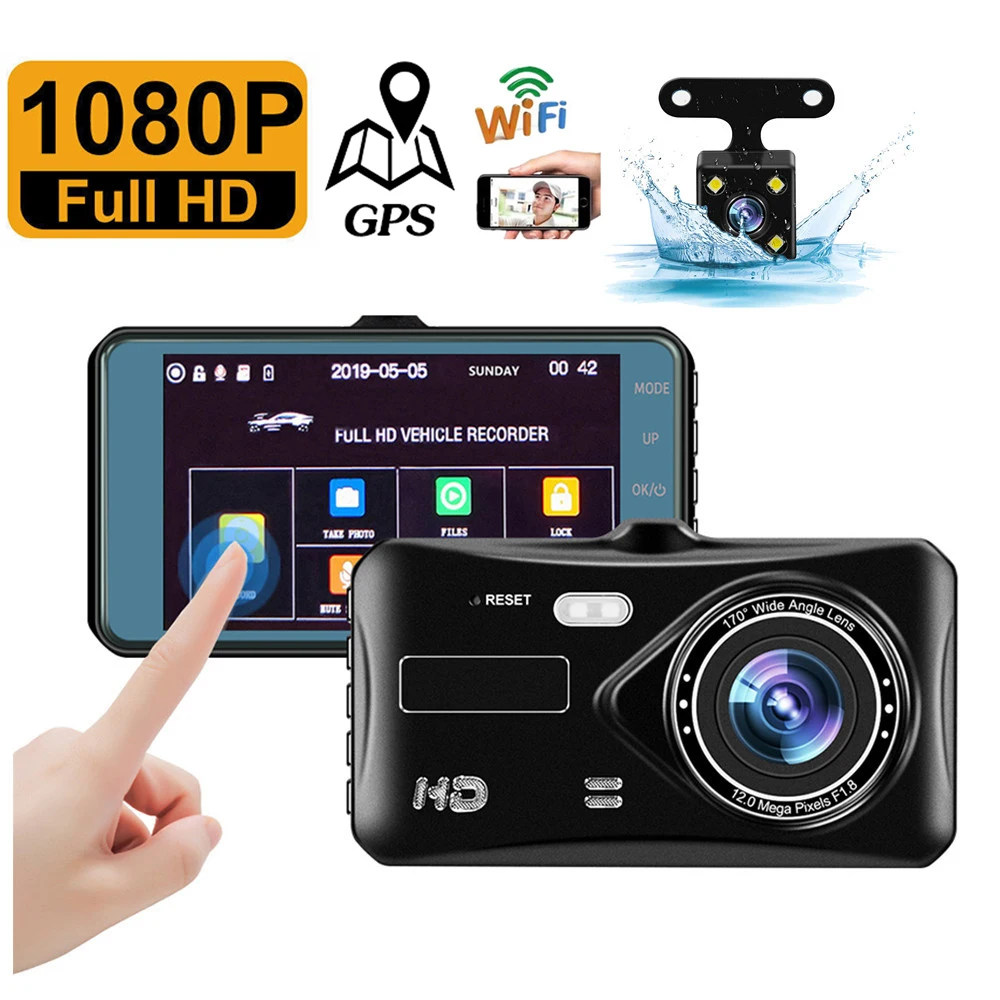 Car DVR WiFi Full HD 1080P Dash Cam Rear View Reverse Car Camera Night Vision Video Recorder Auto Dashcam GPS Vehicle Black Box