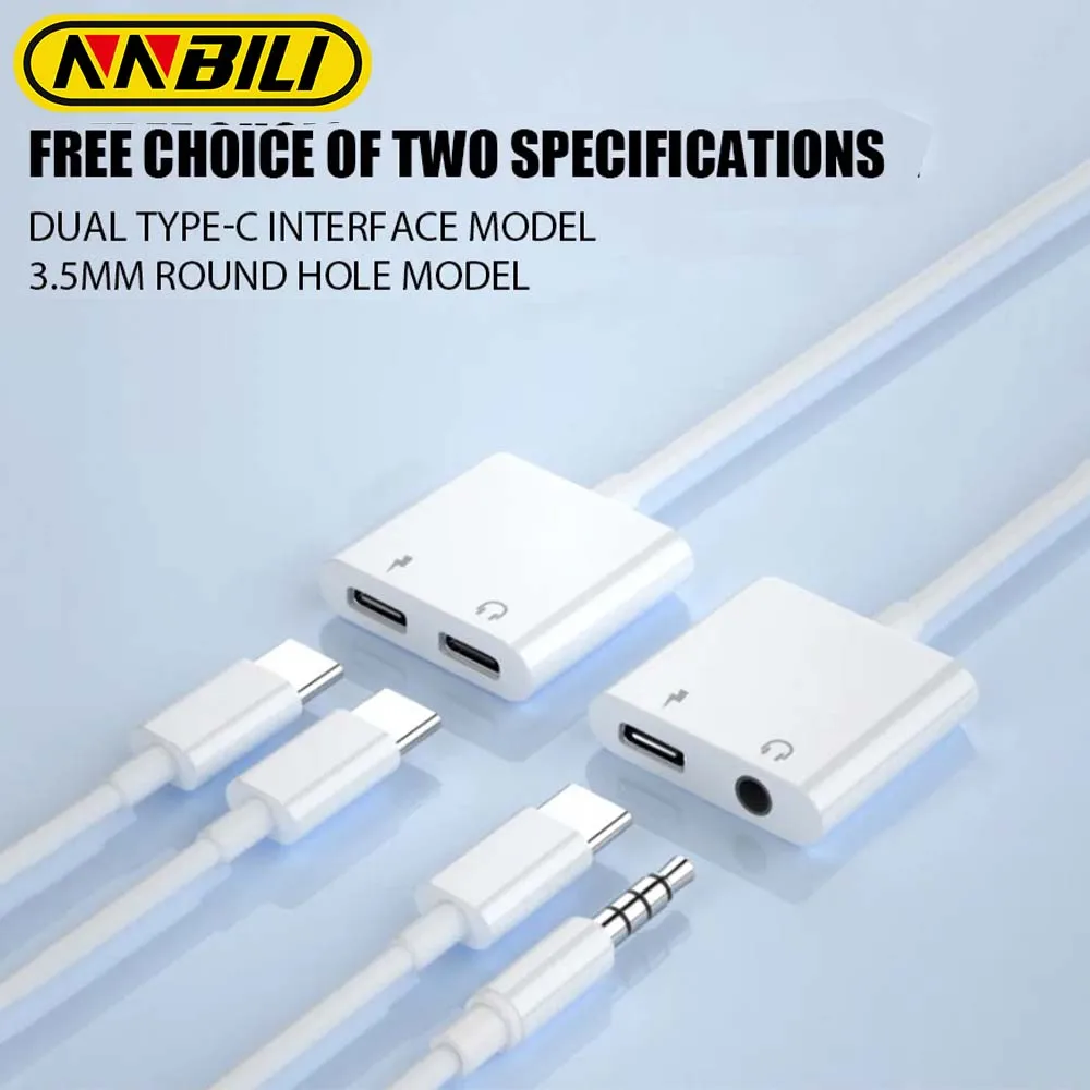 NNBILI Type C to 3.5 MM Jack AUX Adapter USB-C Digital Audio Cable Earphone Headphone High Decoding Rate Connector For Samsung