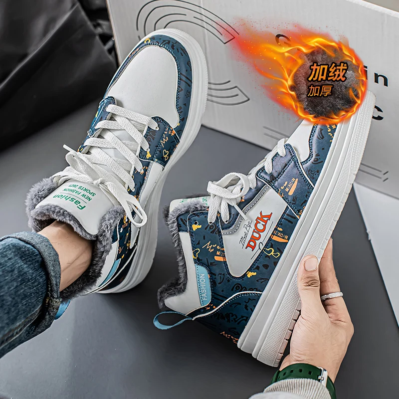 

Mens Skateboarding Shoes Increased Height Low Top Sports Walking Shoes 2025 Winter Sneakers Snug Durable Trendy Versatile Man