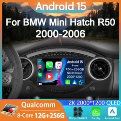 Car Radio Android 15 For BMW Mini Hatch R50 2000 - 2006 Carplay Multimedia Player GPS Navigation Stereo RDS DSP BT DVD Head Unit