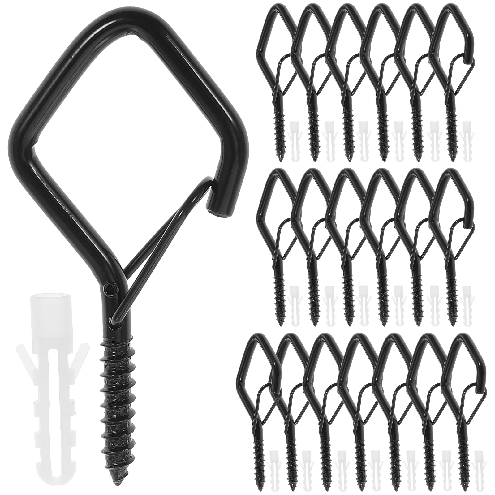 

20 Pcs Wind Chime Q Type Hook Plant Hanger Hooks for Ceiling Carbon Steel Outdoor Small Screw Eyes