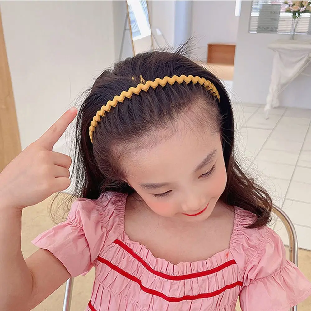 Simple Elegant Soild Color Wash Face Plastic Wave Girls Headband Children's Hair Hoop Korean Style Hair Hoop Headdress