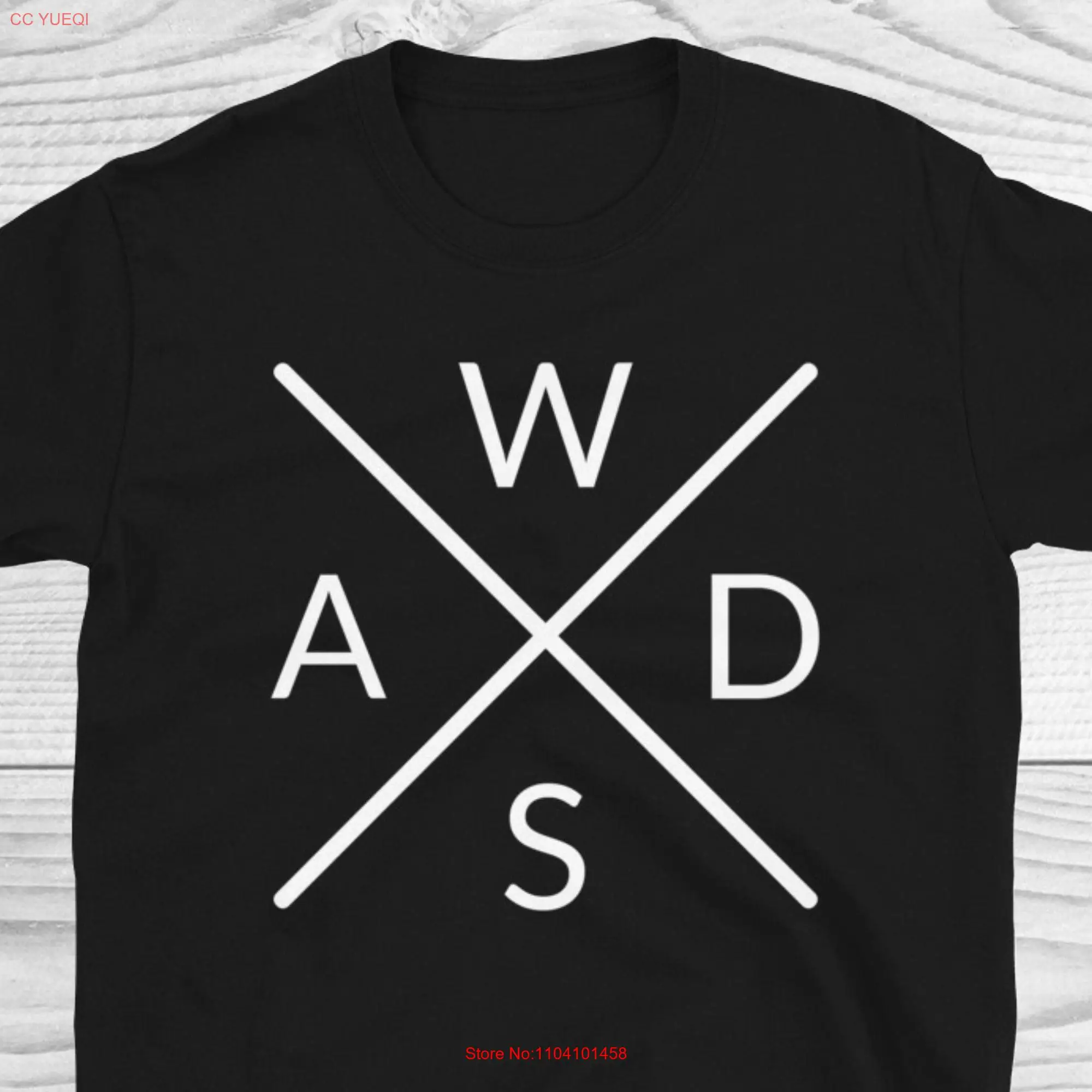 WASD Keys T Shirt Computer Gamer s PC Video Game Nerd long or short sleeves