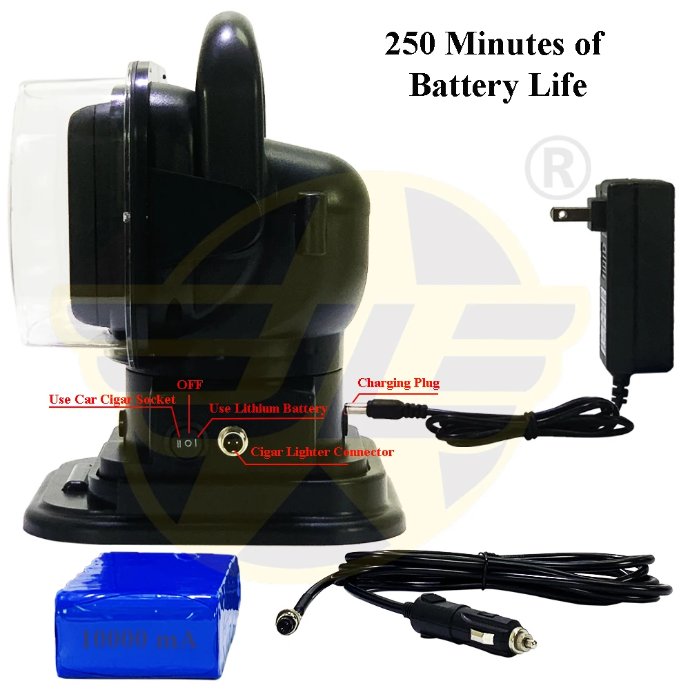 LED ไฟฉายลําแสงสีขาวแบบชาร์จไฟได้สปอตไลท์ทํางานสําหรับรถบรรทุกหมุนได้ 360 องศาไฟตัดหมอกหลังคารถ