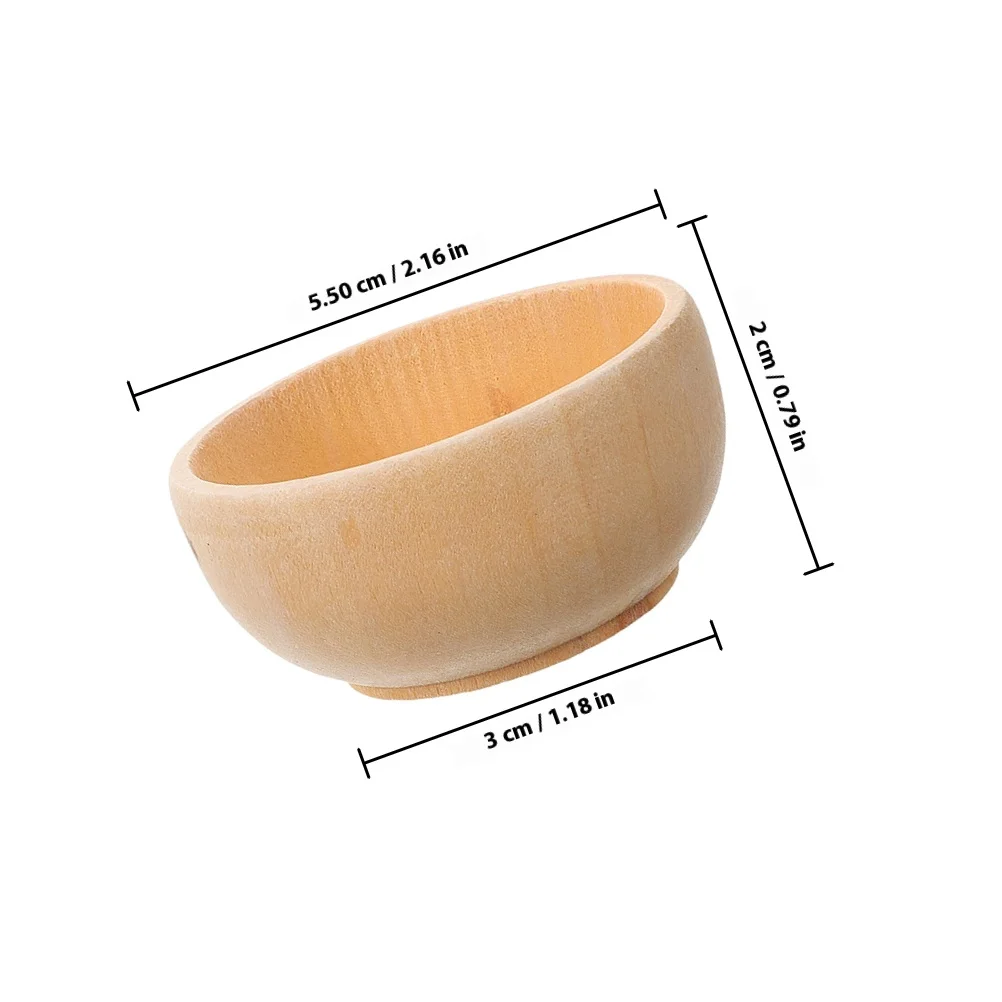 8-teiliges Mini-Holzschüssel-Set, unvollendete kleine Holzschalen für Kinder, DIY-Handwerk, natürlich, glatt, kreativ, Mehrzweck-Dekor, Kunsthandwerk