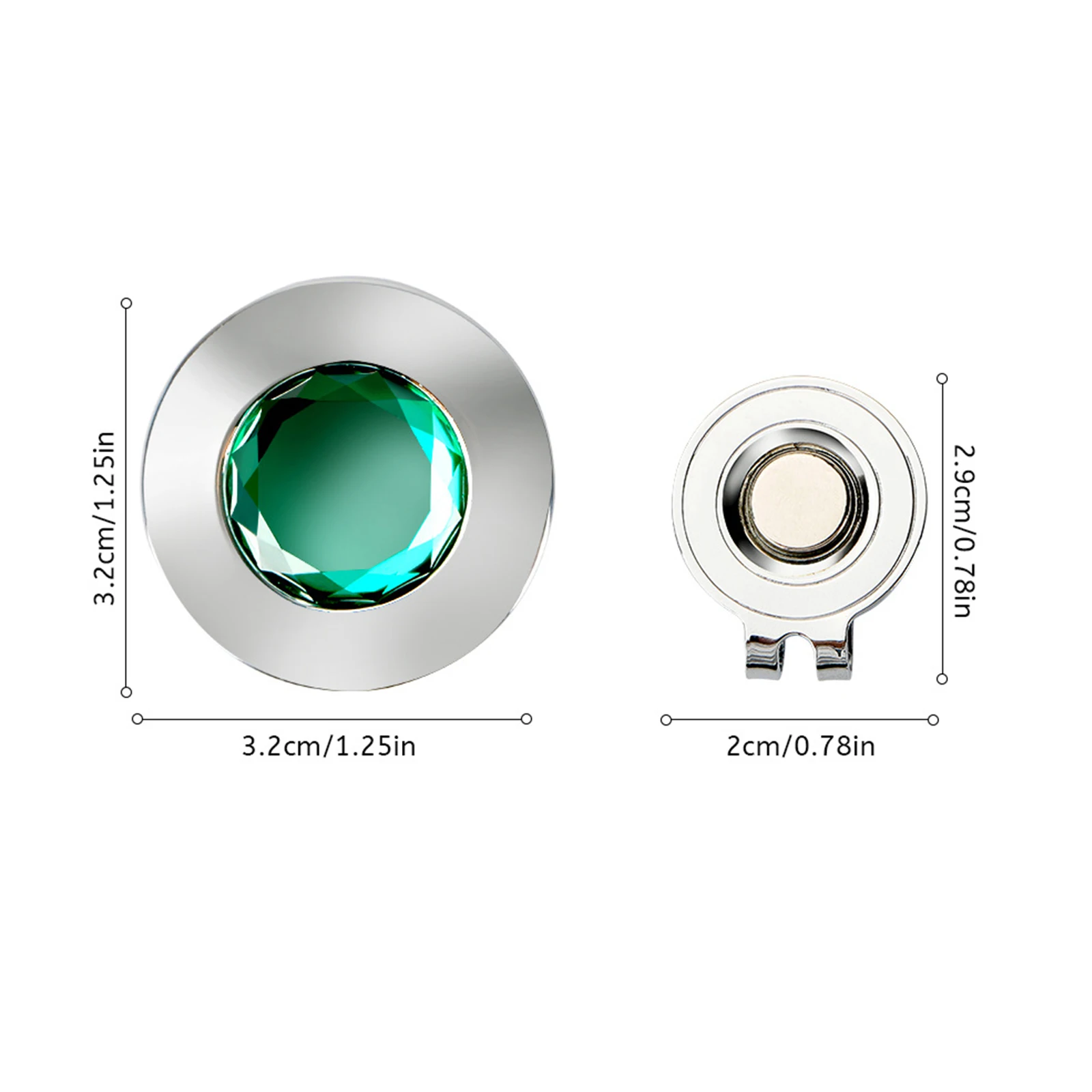 Bild 6: Glänzender Strass-Golfballmarker mit abnehmbarem magnetischem Hutclip – Outdoor-Golfzubehör und Hilfsmittel