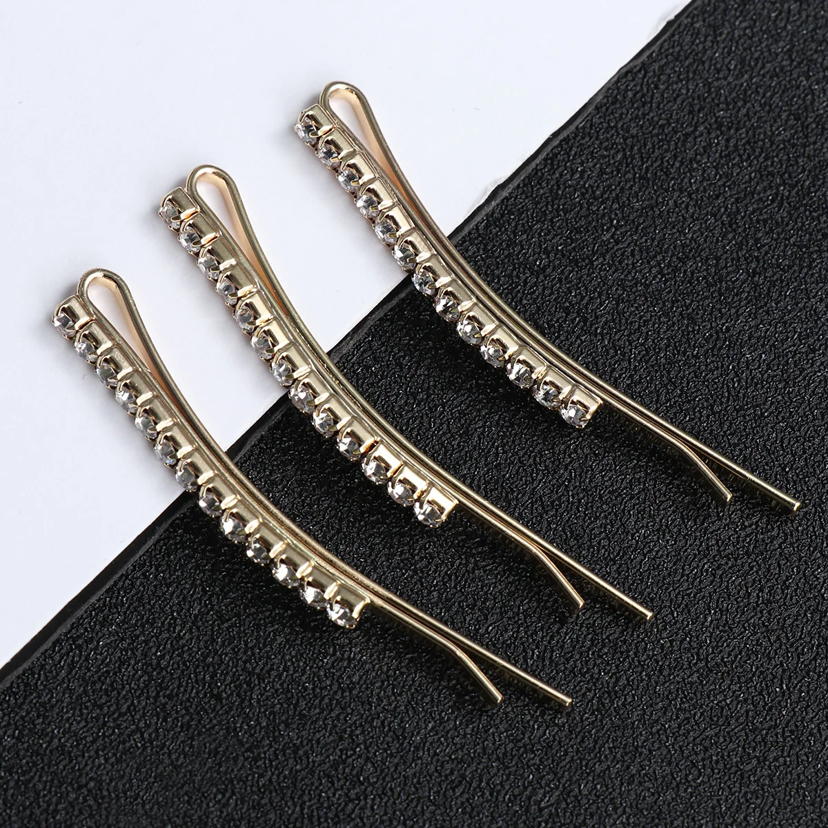 

12pcs Rhinestone Hair Clips Elegant Hair Barrettes For Women Stylish Wedding Party Daily Use Golden White