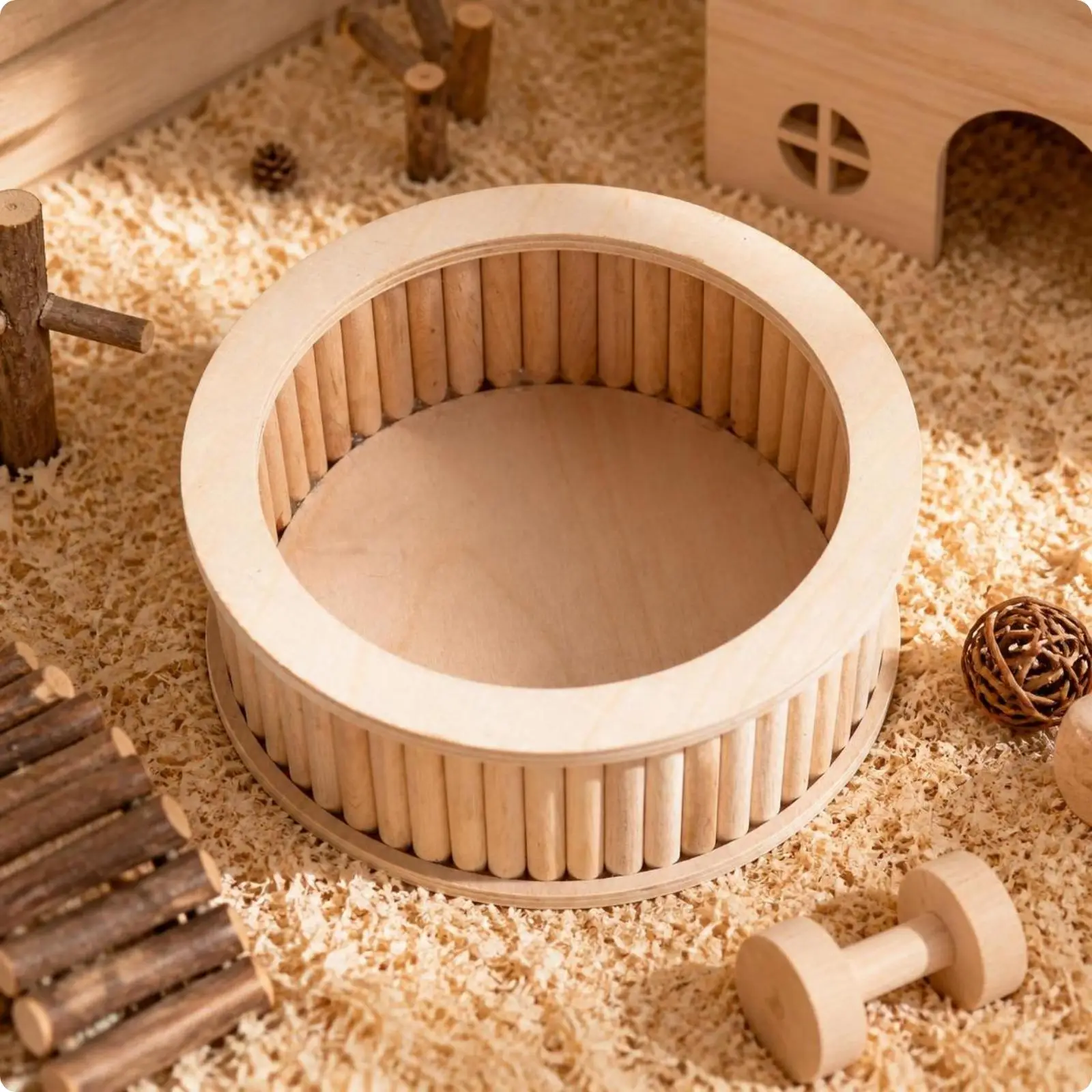 Small Animal Wooden Sand Bath Basin for Hamster Grooming and Toilet Use Digging Tray for Gerbil Enclosure