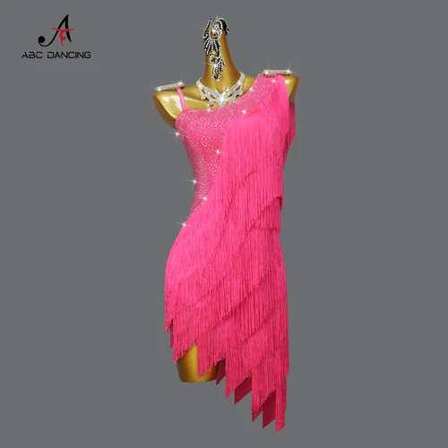 Ropa de baile latino para mujer, vestido de fiesta deportivo de competición, traje corto para niña, ropa de práctica Sexy para noche de salón, novedad de 2025