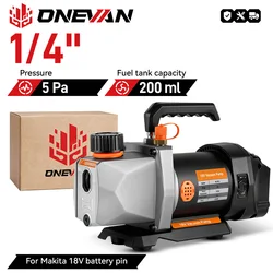 ONEVAN-bomba de vacío refrigerante 1/2HP 7CFM, refrigeración de entrada de aire 1/4 para aire acondicionado doméstico de coche para batería Makita de 18v
