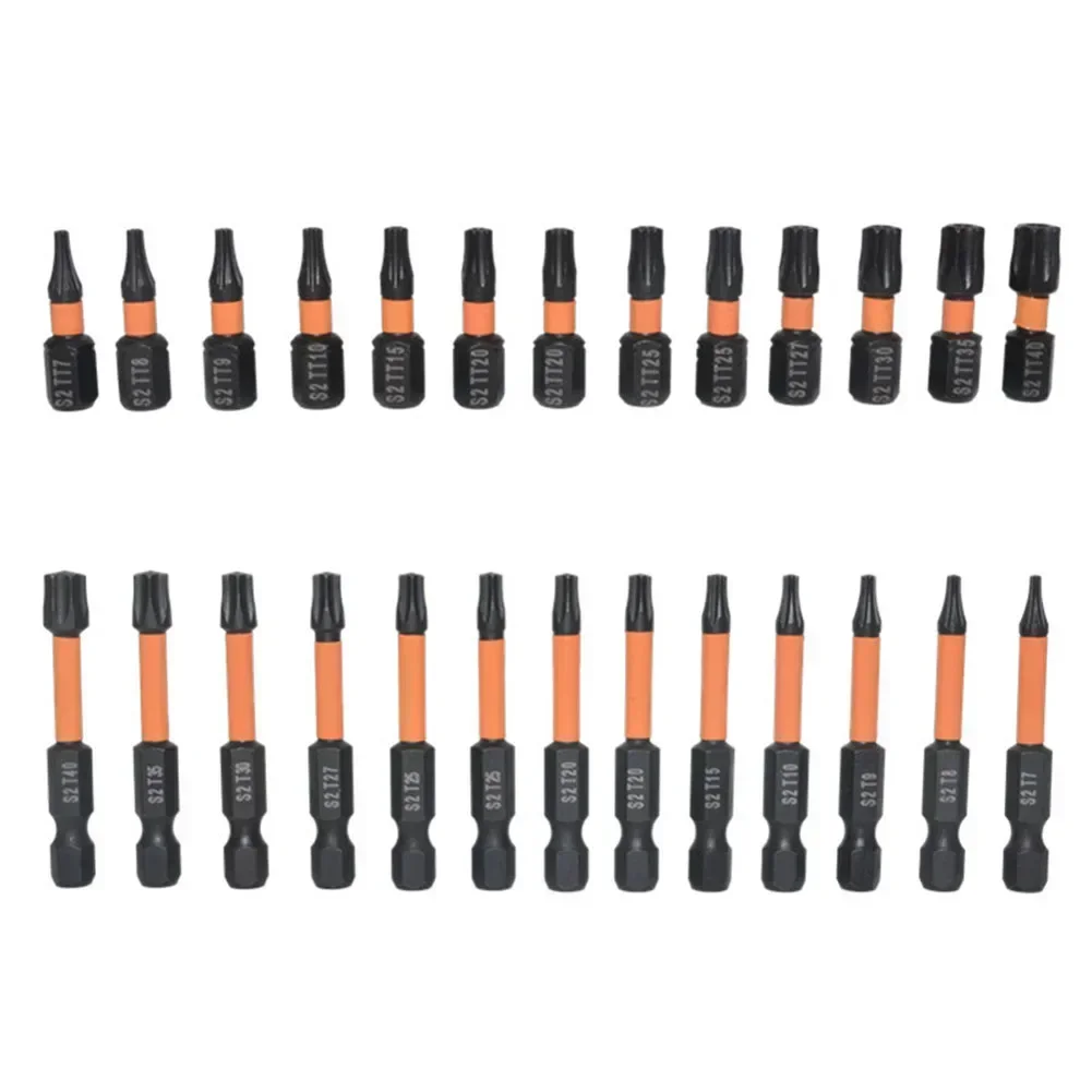 26pcs Screwdriver Bit Set T7 T8 T9 T10 T15 T20 T20 T25  T25 T27 T30 T35 T40 Power Tool Accessories High Quality