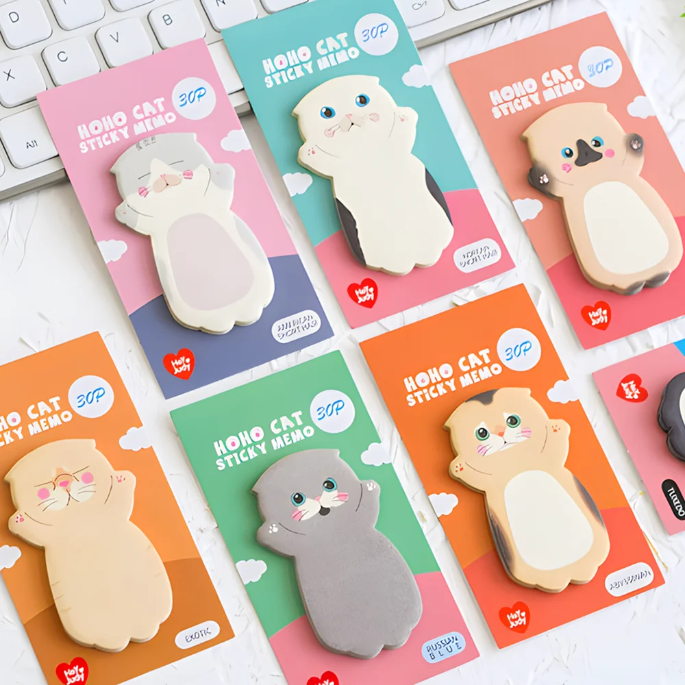 Novità Cute Cat Paw Sticky Notes Funny Kawaii Memo Pad Post blocco note cancelleria estetica Check List To Do Index Tabs Stickers