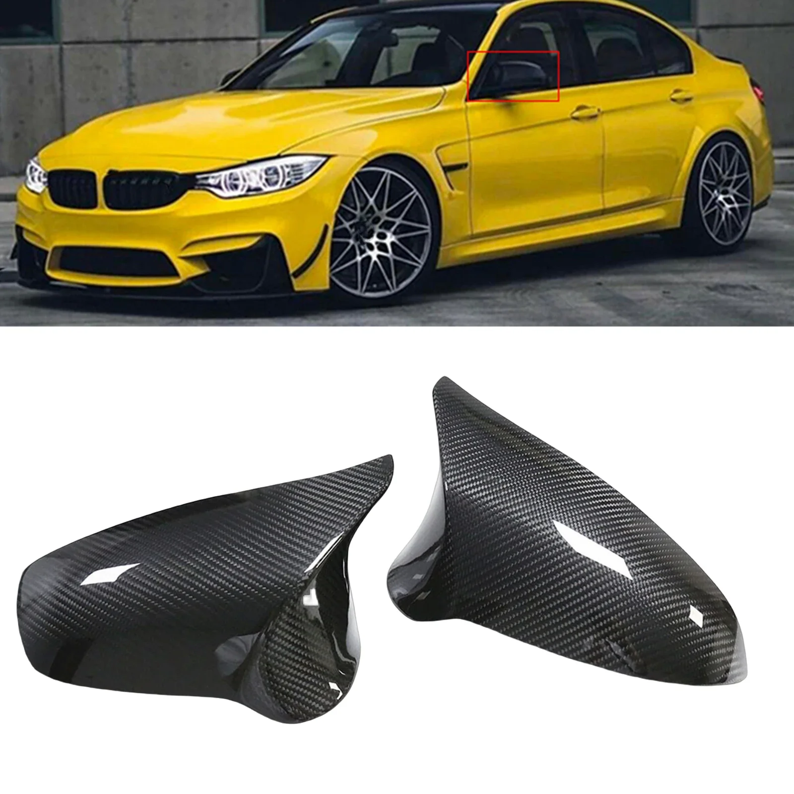 

Mirror Cover Car Exterior Rear View Caps Rearview Reverse Case Shell Add On For BMW F80 M3 F82 F83 M4 2014-2020 F87 M2 2018-2021