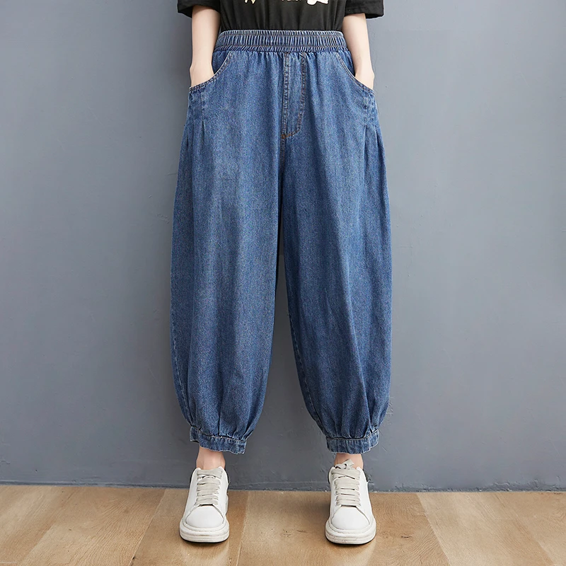 

Oversized Spring Women High Waist Jeans Harem Style Pants Loose Casual Ladies Denim Pant Pantalones New Fashion Trousers V368