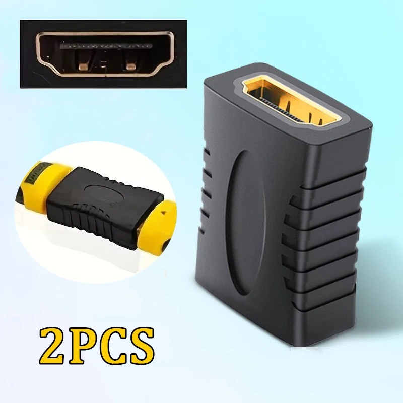 2Pc Extender Adapter Coupler Connector HDMI Female To Female F/F 1080P 4K HDTV