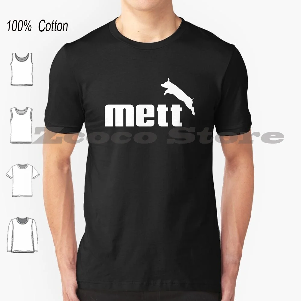 Mett 100% Cotton Men And Women Soft Fashion T-Shirt Mett Minced Meat Bread Rolls Mettstulle Onion Mince German Sushi Pig Piggy