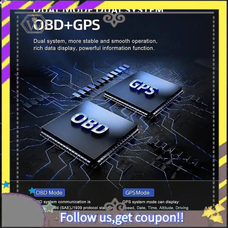 ABXV-A500 GPS HUD Head-Up Display OBD Speedometer Universal Durable Easy Install Easy To Use