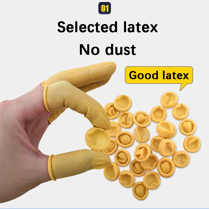 Disposable Rubber Gloves, Latex, Fingertip Protective Gloves, Anti-slip, Anti-static, Five Finger Gloves, Thumb Sleeves image 4