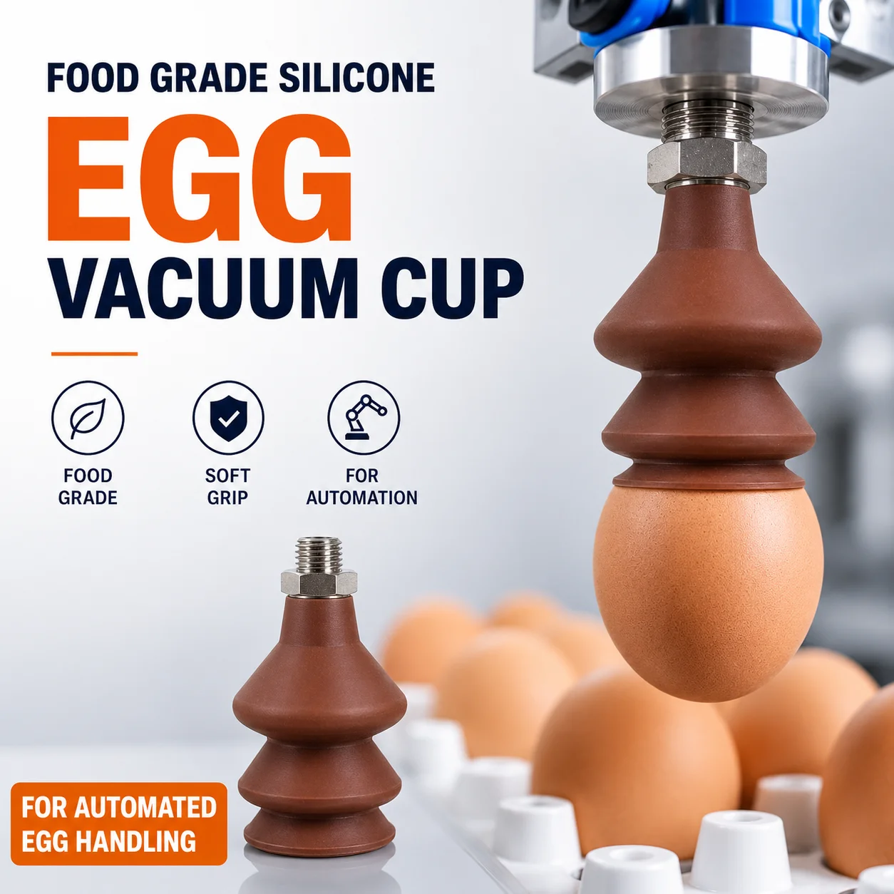 10PCS Egg Sucker Pneumatic Vacuum Suction Cup Special for Spherical Products for Injection Molding Machine Manipulator Parts
