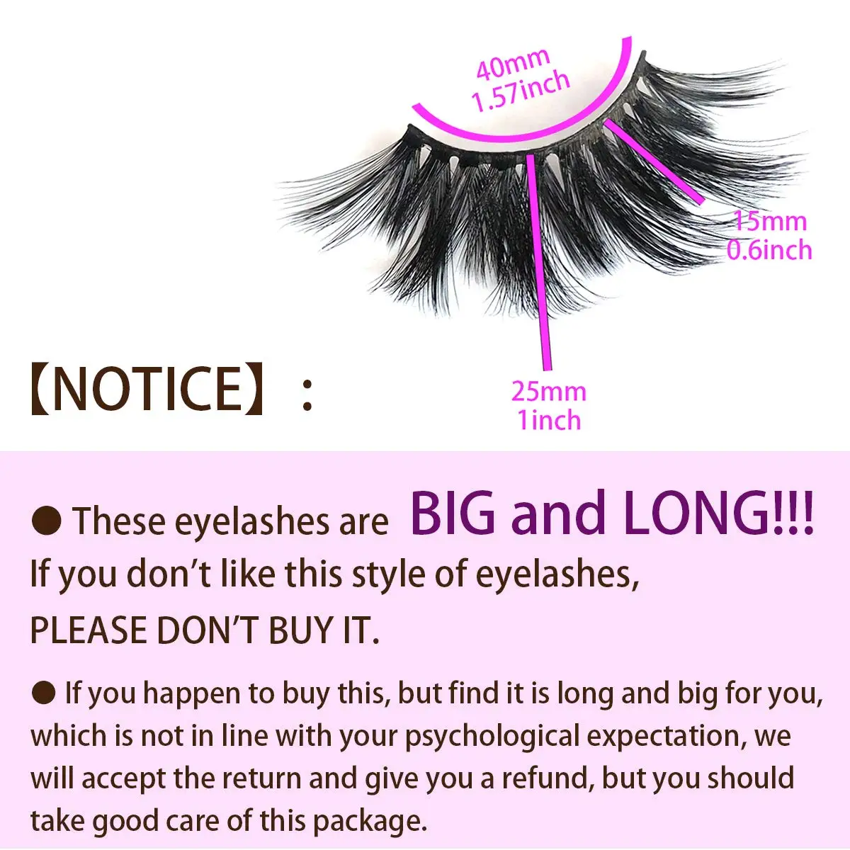 25mm Dramatic 6D Faux Mink Lashes, Fluffy Volume Eyelashes, Thick Crossed Long Lashes for Special Occasions