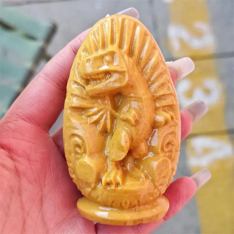 

Натуральный желтый кварц яйцо динозавра резьба исцеление фэншуй камень украшение дома праздничные подарки 1 шт.