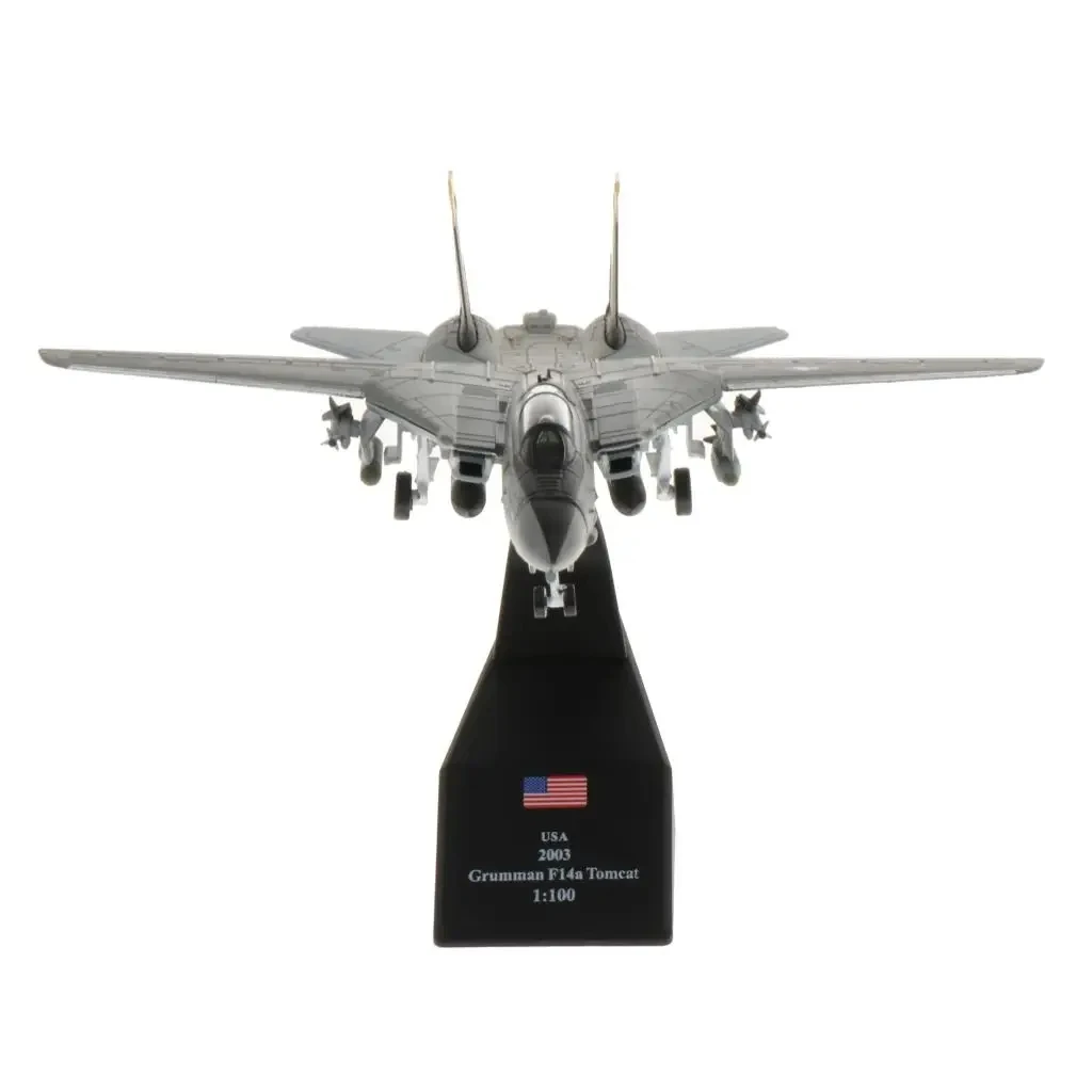 1:100 Scale American F-14 Tomcat F14 Fighter Jet Model In Alloy Complete Display Ornament