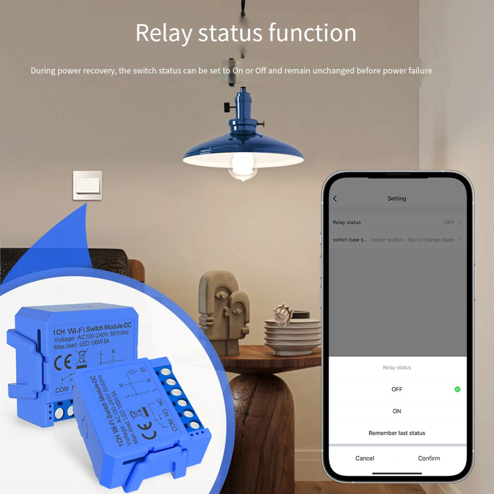 Módulo de interruptor inteligente para Tuya, WIFI, conexión seca de contacto cero, interruptor inteligente de bajo voltaje para Motor eléctrico DC32V AC110V-240V