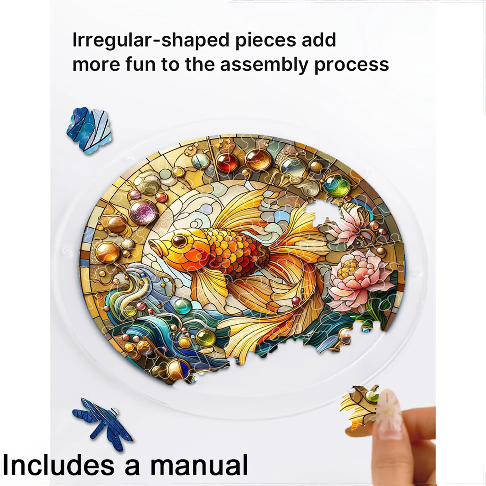 Elegant Suncatcher Kit with Hanging Chain DIY Stained Glass Decoration Non-Fading Stylish Windows Ornament for Room Wall Art - view 6
