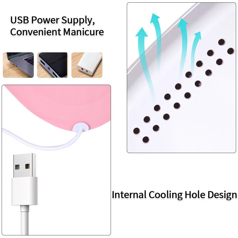 โคมไฟเล็บ UV เครื่องเป่าเล็บแห้งเร็วแบบพกพา LED เจลพร้อมฟังก์ชั่นจับเวลาเล็บมืออาชีพเล็บอุปกรณ์เครื่องมือ