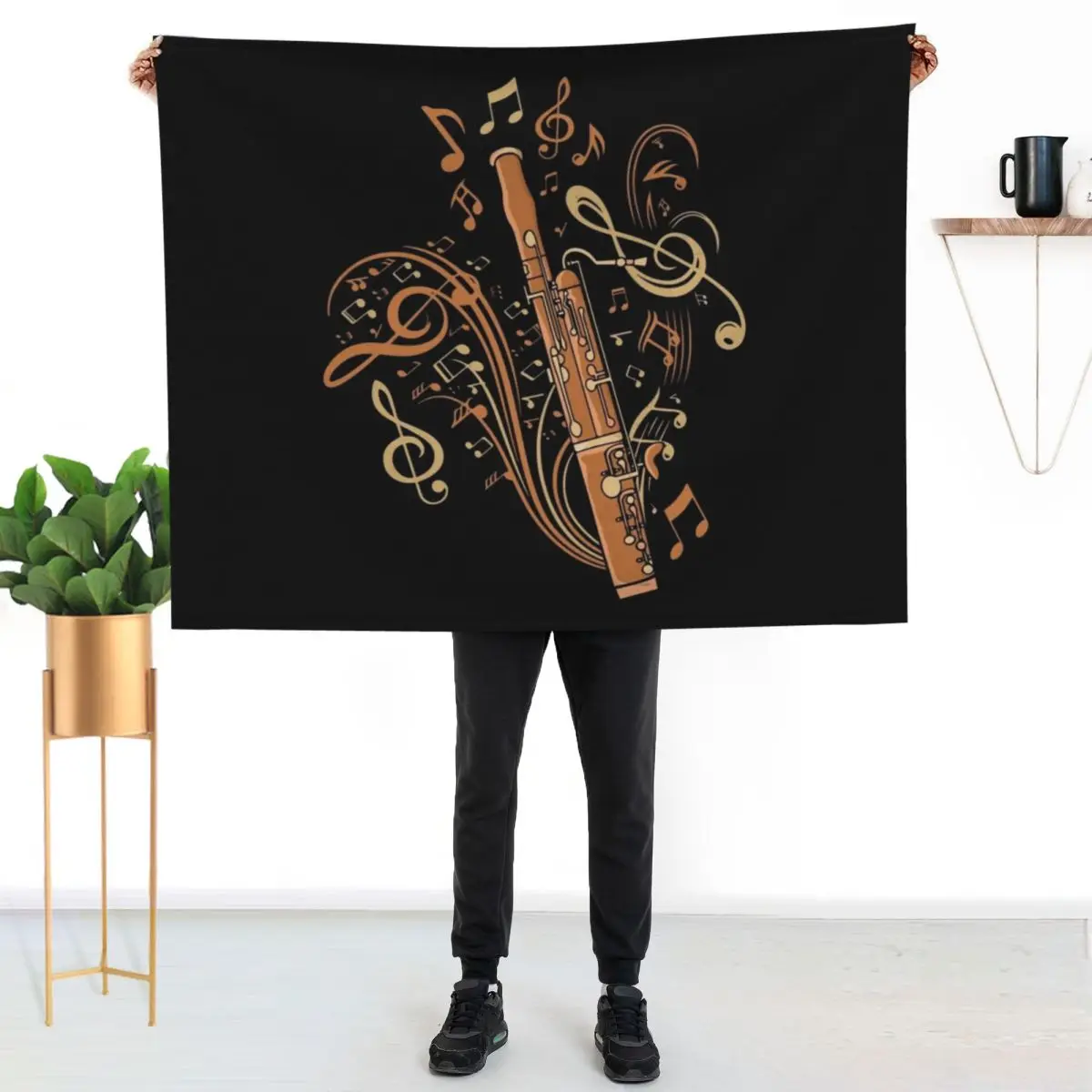Bassoonist Gift Men Jazz Music Lover Women Bassoon Throw Blanket Picnic Single warm for winter Loose Tourist Blankets