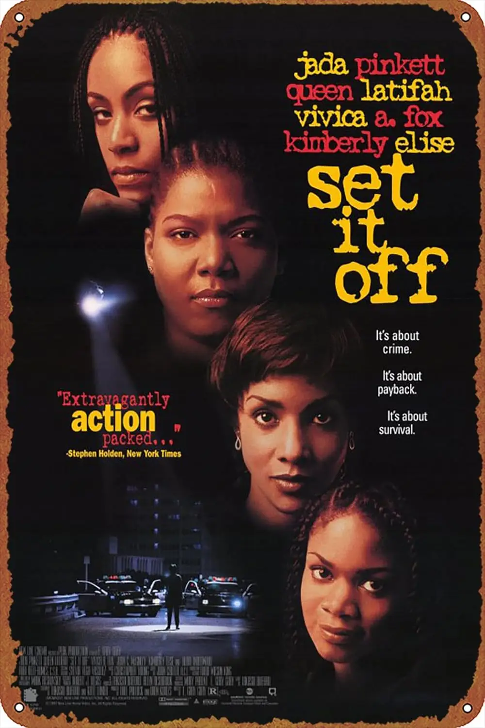 Set It Off Movie Poster Retro Metal Sign Vintage Tin Sign for Cafe Bar Home Wall Decor 12 X 8 inch sign