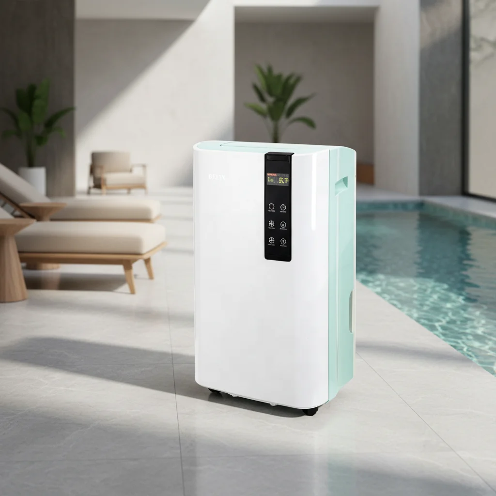 Indoor Swimming Pool Dehumidifier with Electronic Air Purifying Technology Automatic Control R410A Refrigerant