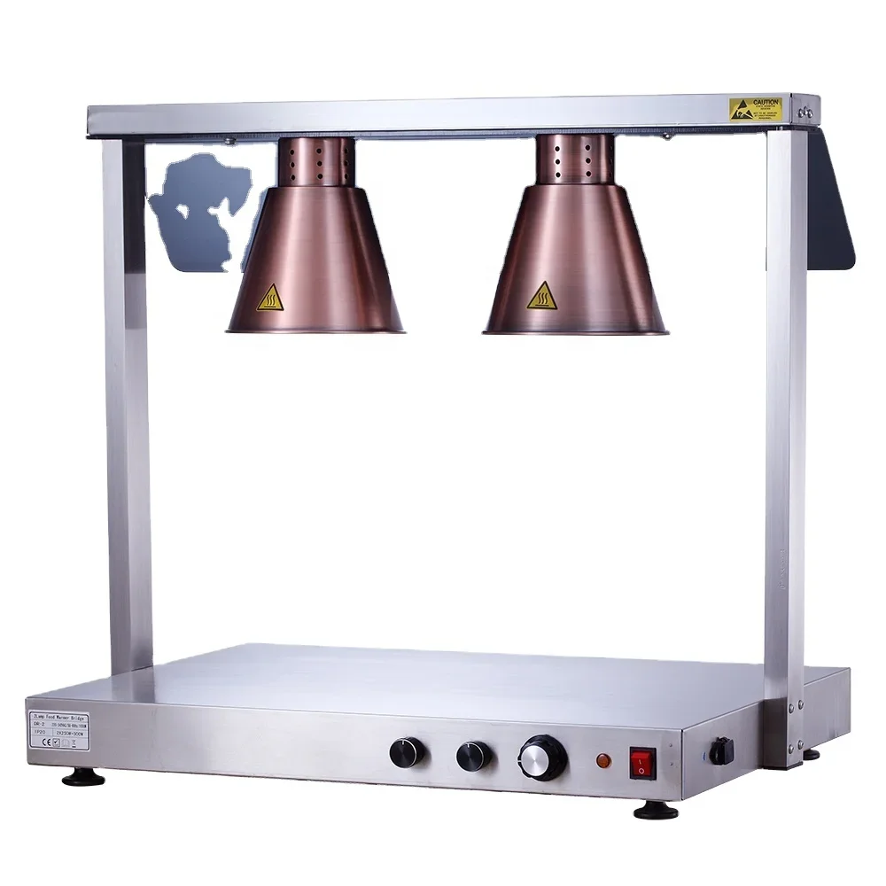 

Electric Warming Tray With Two Adjustable Food Warmer Lamps Stainless Steel Food Warmer