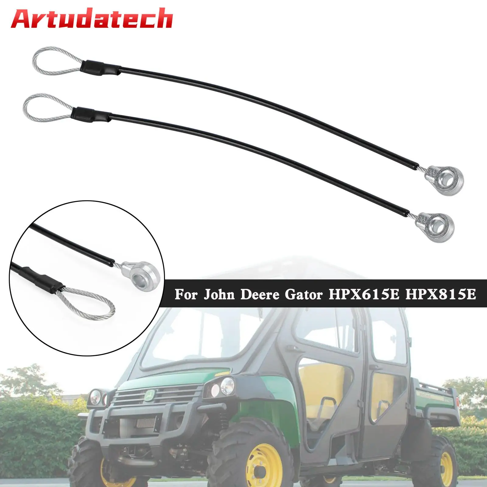 Artudatech 2x Tailgate Cable M159508 For John Deere Gator HPX615E HPX815E Car Accessories