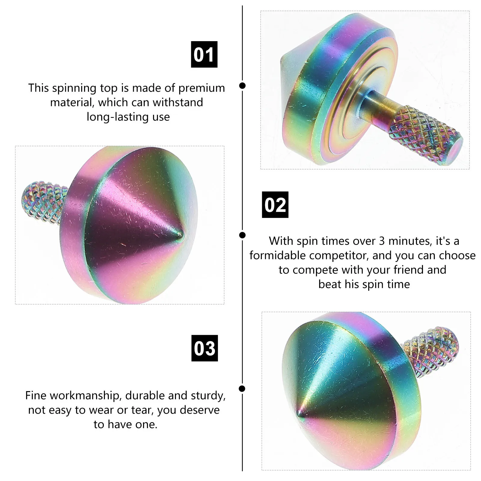 Mini giroscópio de metal, top giratório de liga para adultos e crianças, alívio do estresse, jogo educacional de mesa, tempo mais de 3