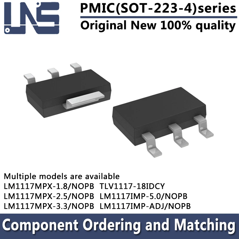 1pcs TLV1117-18IDCY LM1117IMP-5.0/NOPB LM1117IMP-ADJ/NOPB LM1117MPX-1.8/NOPB LM1117MPX-2.5/NOPB LM1117MPX-3.3/NOPB SOT223-4 PMIC