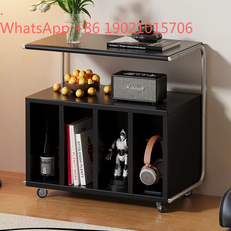 

Hxl solid wood sideboard - movable side table, coffee table, storage & display cabinet for magazines