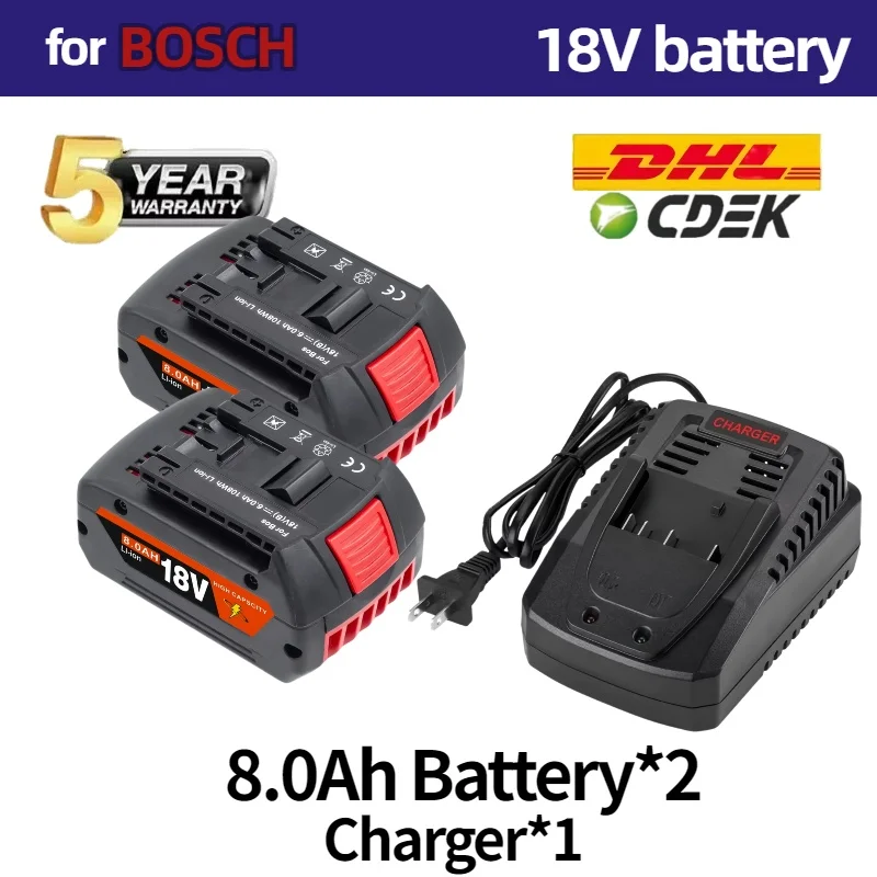 

100% Original⚡18V 10.0Ah Rechargeable Lithium Ion Batteryfor Bosch 18V 10.0Ah Backup BatteryPortable Replacement BAT609