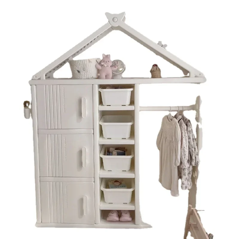 Armario de ropa de dormitorio para niños, perchas bonitas, organizador de armario de almacenamiento, mantel, muebles modernos, CY50CW