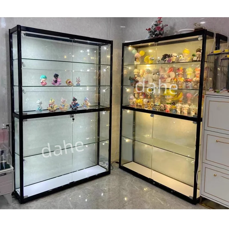 

custom.Best Seller Aluminum Frame Glass Showcases for Display Products Curio Cabinet Glass Display Practical Glass Trophy Cabine