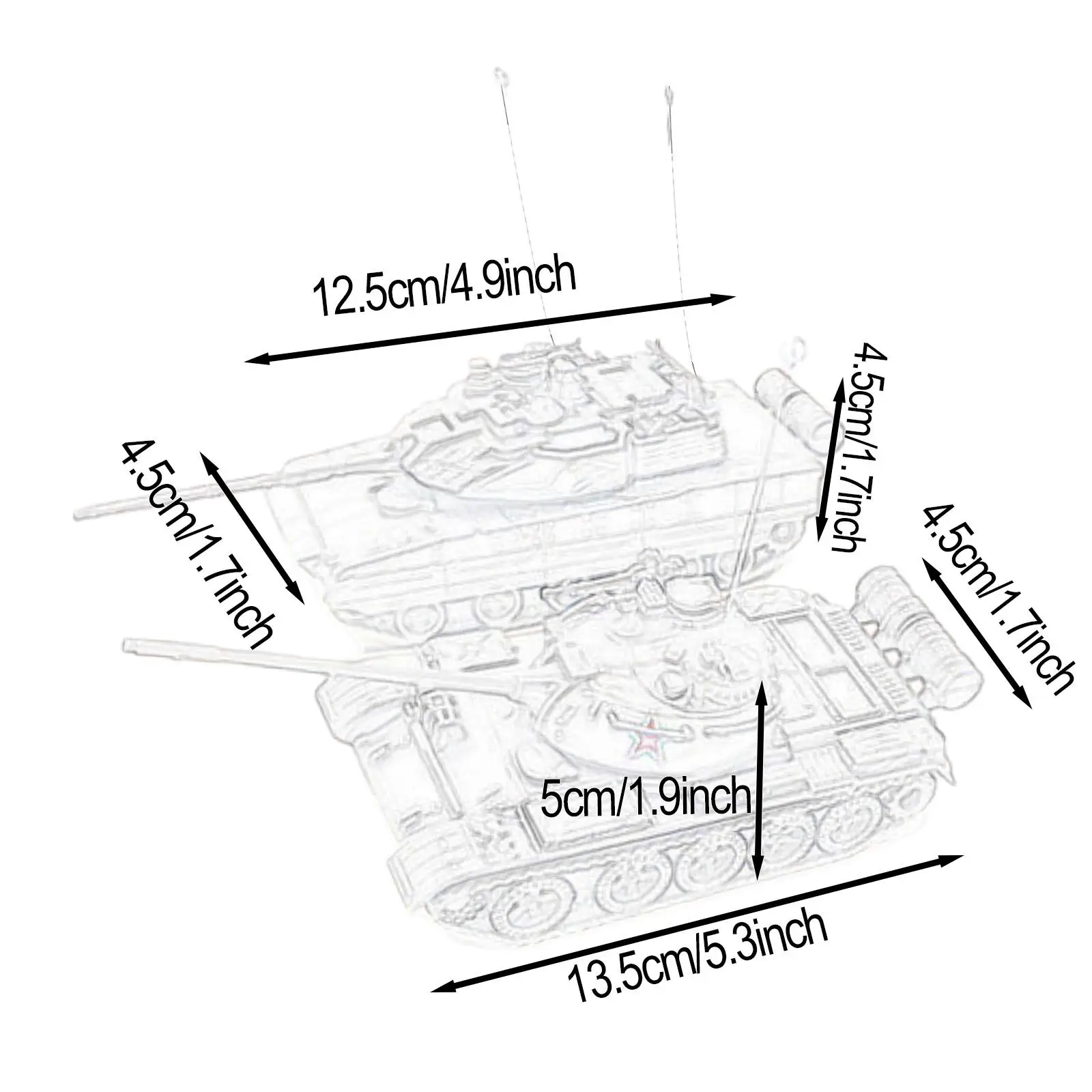 2x 1/72 Building Model Miniature Tank Model Kits 4D Assembly Model Tank Toy for Collection Keepsake Kids Children Tabletop Decor