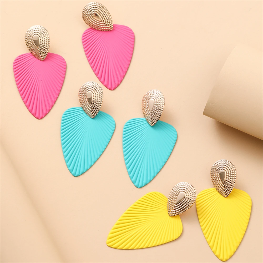 Acrylic Leaf Drop Earrings Fashion Bohemian Drop Oil Leaves Shape Earrings Women\'s Long Dangle Pendant Minimalist Jewelry Earing