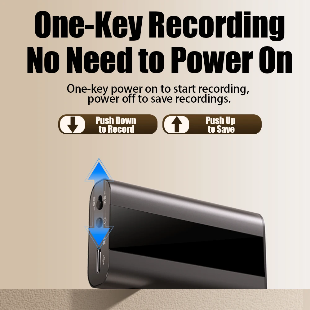 مسجل صوت احترافي Famue 2025 جديد - تسجيل 760 ساعة، تقليل الضوضاء 90 ديسيبل، 64 جيجابايت، صوت عالي الدقة، مدمج، صوت إلى نص، MP3 #2