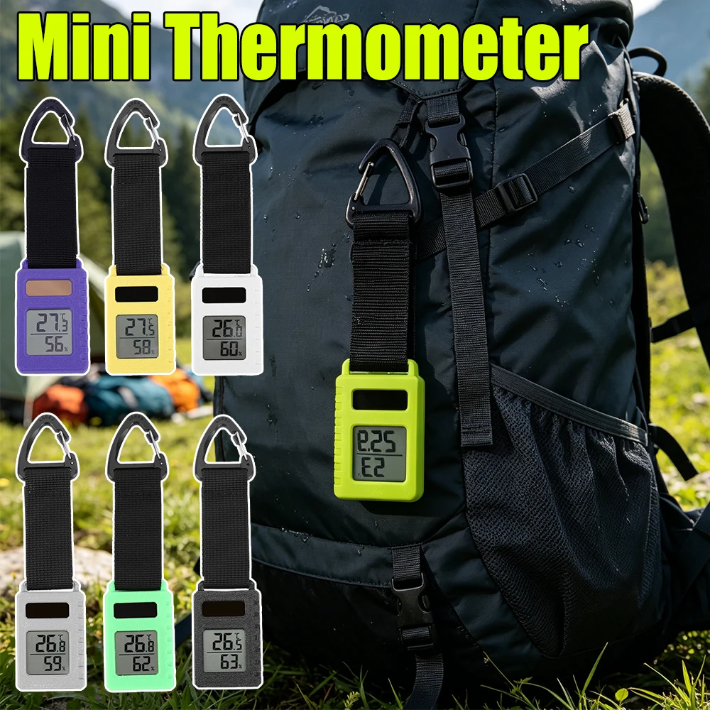 3D Printing 30g Ultra-Light Digital Thermometer with Carabiner Clip Multi-Purpose Temperature Monitor for Camping Hiking Travel
