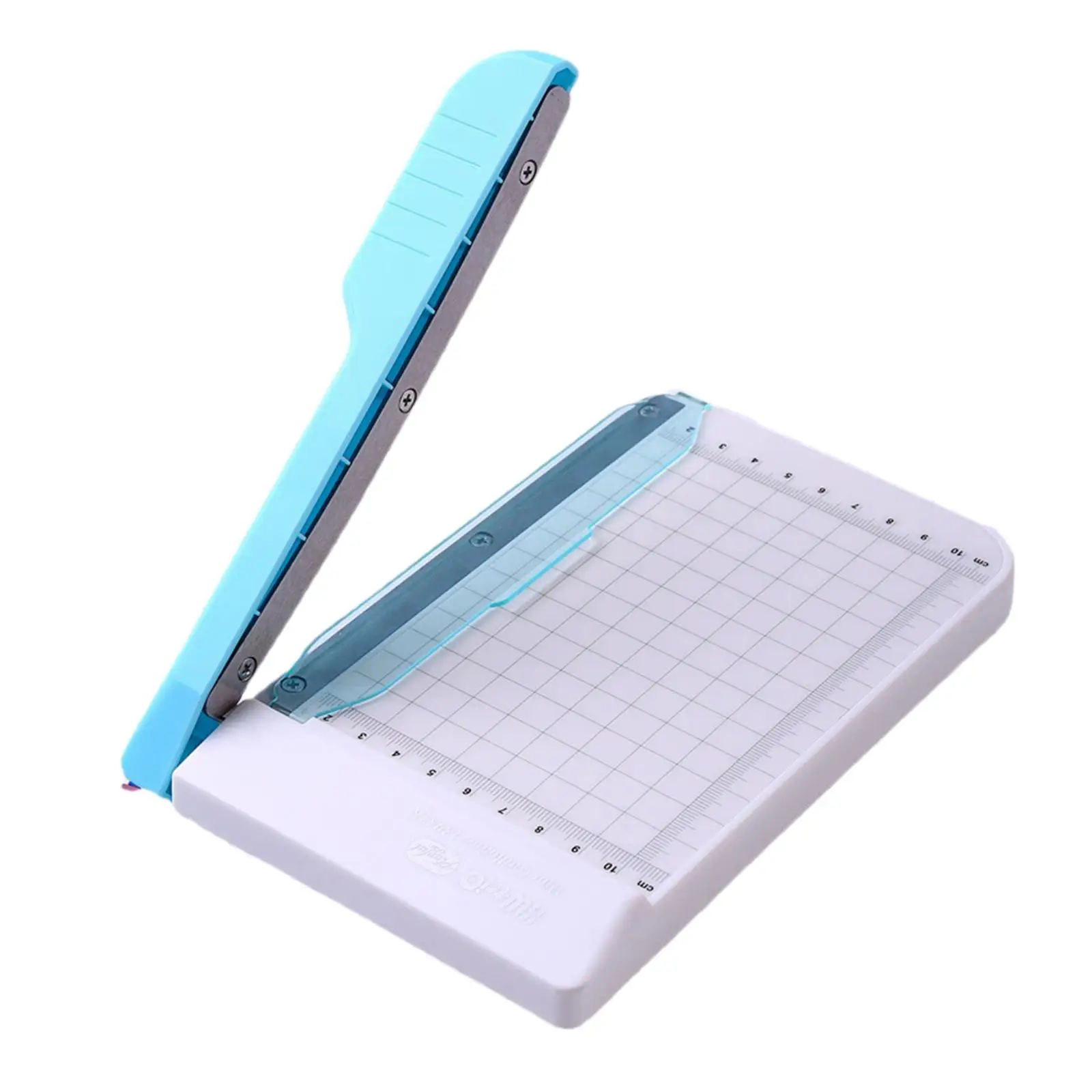 A5 Paper Guillotine Trimmer with Cutting Mat Board for Scrapbook Paper Cards Photo Film Craft Projects Plastic Body Easy Align