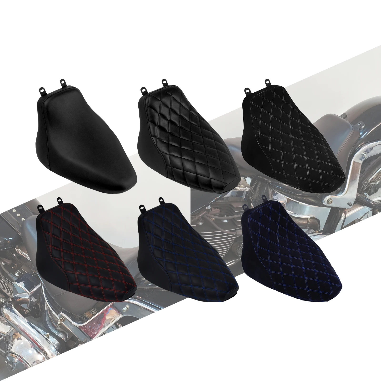 

Motorcycle Front Driver Rider Seat Diamond Cushion Low Profile Seat For Harley Softail Heritage FLSTC Classic Deluxe FLSTN 06-17