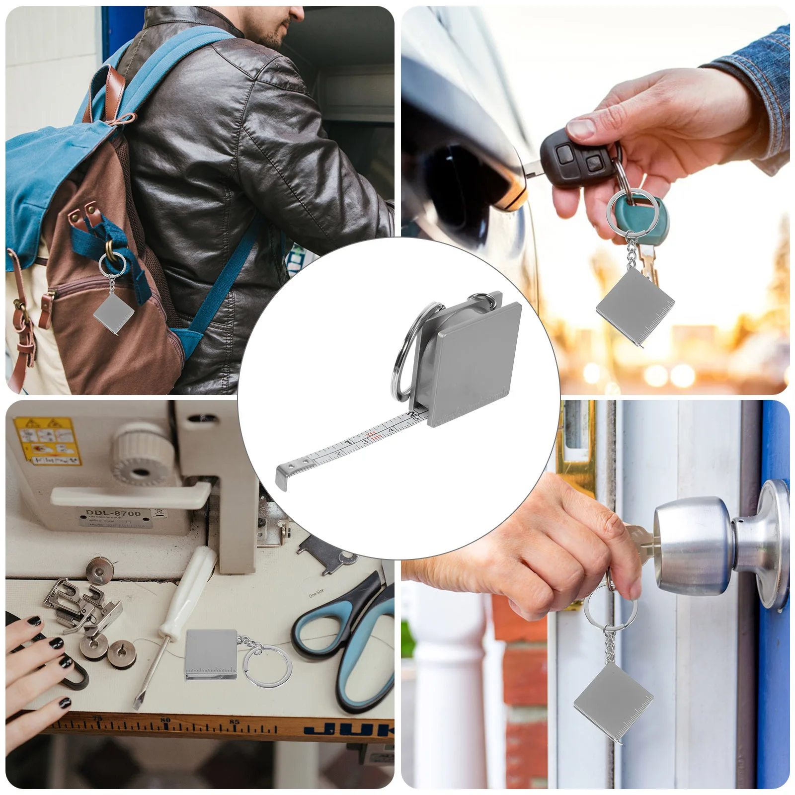 

Metal Measuring Keychain Durable Mini Portable Tape Measure Retractable Clear Scale Household Outdoor Instruments Accessories