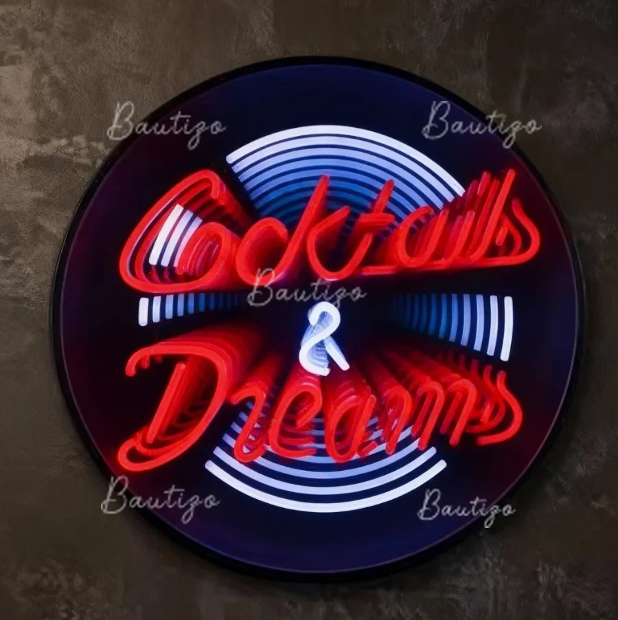 Custom LED 3D Infinity Mirror Light Up Sign Wall of Letters LED 3D Light Modern Geometric Up Advertising Business Art Logo Sign